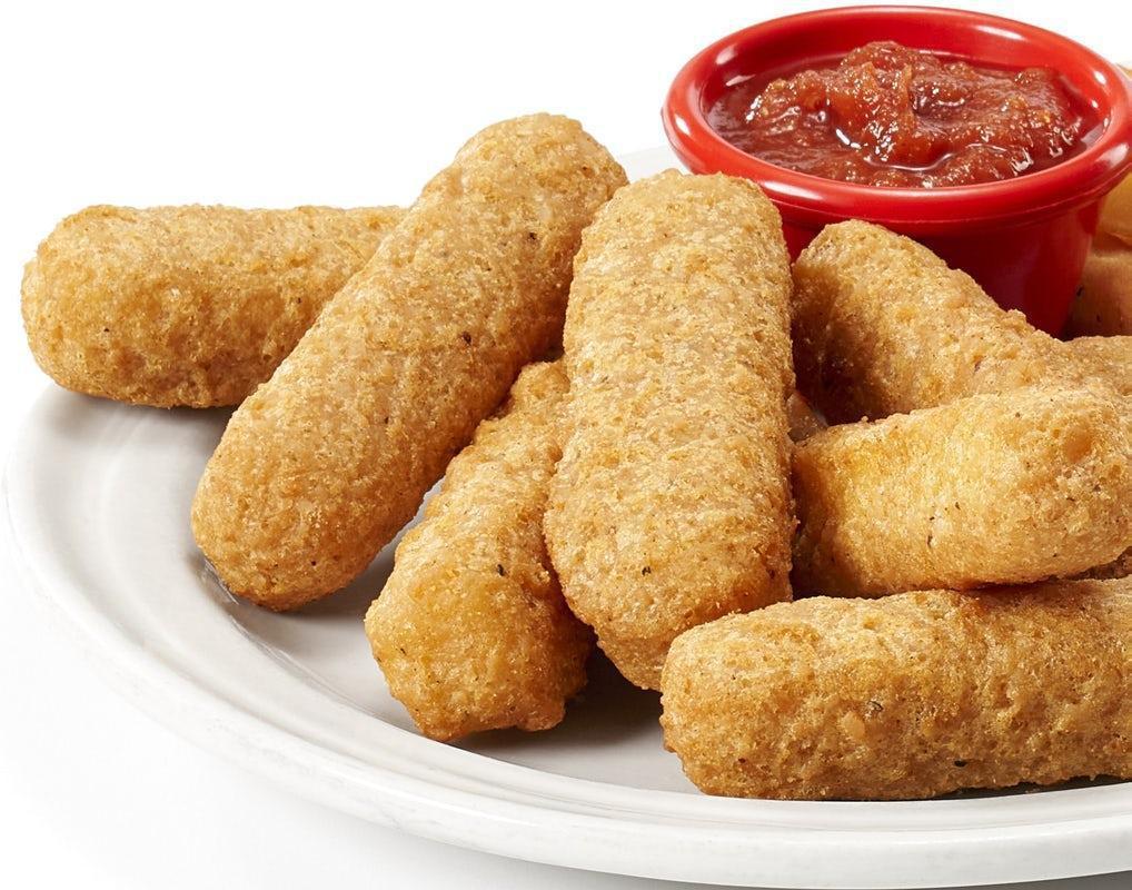 Mozzarella Sticks · 8 large ooey-gooey mozzarella cheese sticks served with a rich and tasty marinara dipping sauce.