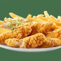 Country Chicken Tenders · Five country-breaded, juicy, all-white chicken tenders, served with coleslaw and golden frie...