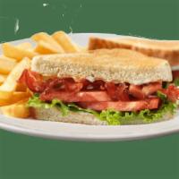 Friendly'S Blt · Irresistible strips of applewood-smoked bacon, fresh lettuce, tomato and a dollop of mayo on...