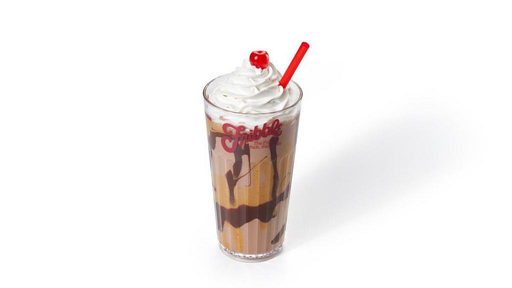 New! Fudgy Pb Nut Fribble! · Peanut buttery thick milkshake made with vanilla ice cream and fudge swirl, coated sugar cone pieces and peanuts, blended with signature hot fudge and crave-able peanut butter sauce.