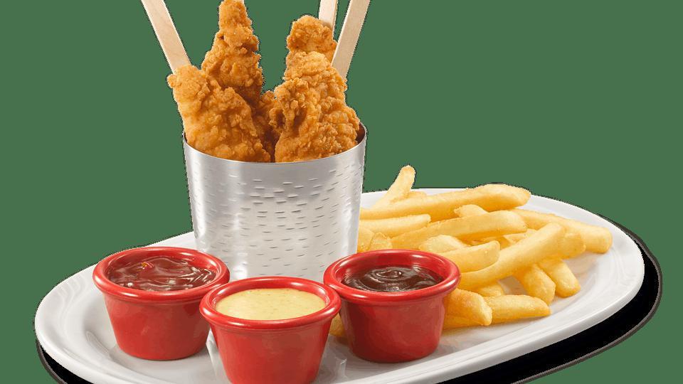 Big Scoop Chicken Pops (4) · 4 Friendly's chicken pops served with fries  and dipping sauces.