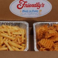 Box Of Treats · Order by the ½ tray our Crispy Onion Rings, Country Chicken Tenders (plain, HBBQ or Buffalo)...