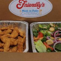 Salad Box · A ½ or full tray of mixed greens, tomatoes, red onions, and croutons.  Served with your choi...