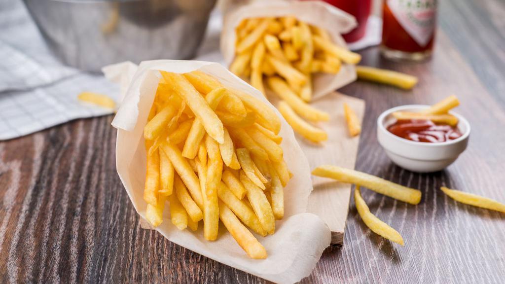 Fries · Delicious golden brown fries.