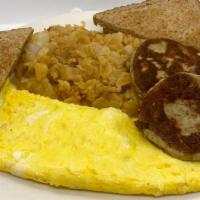 Turkey Sausage · 3 Eggs Any Style Turkey Sausage Home Fries And Toast