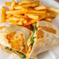 Grilled Chicken Wrap · Spinach and provolone cheese.
