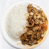 Kung Pao Chicken With White Rice · Hot. Spicy.
