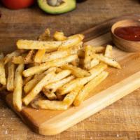 French Fries · Soon to be crispy potatoes fried until golden crisp - garnished with sea salt and spices. Se...