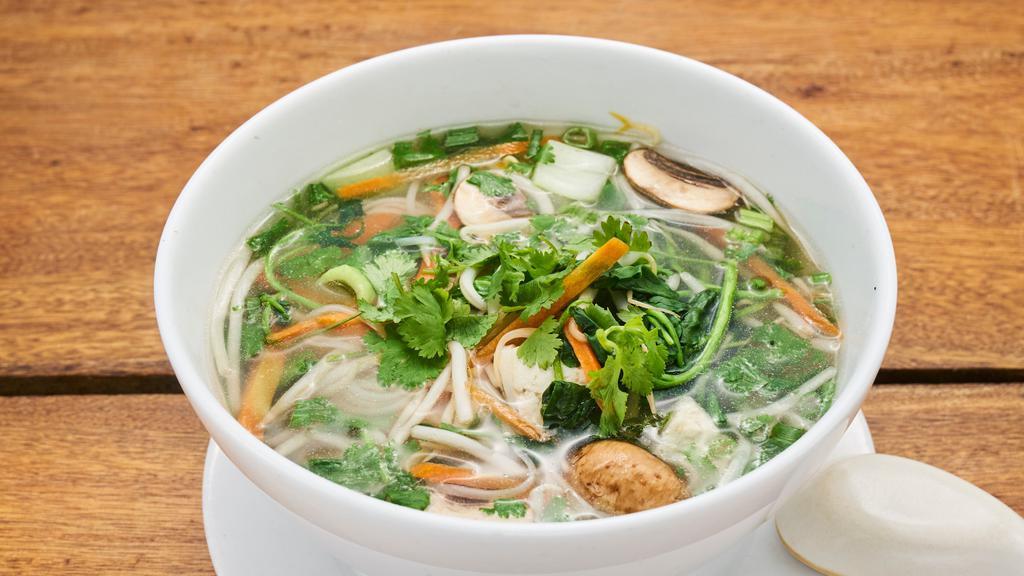 Vegetable Soup · Watercress, bean sprouts, bok choy, mushrooms, tofu, carrots, cilantro & scallion (no noodles).