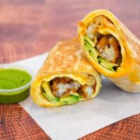 Avocado, Egg & Cheddar Breakfast Burrito · 3 fresh cracked, cage-free scrambled eggs, melted Cheddar cheese, avocado salsa verde, fresh...