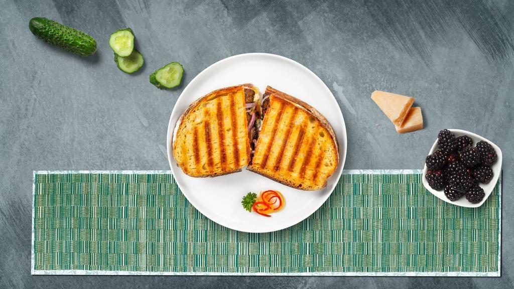 Pastrami Panini Power Play · Pastrami, melted cheese, and red onions served on your choice of toasted bread.