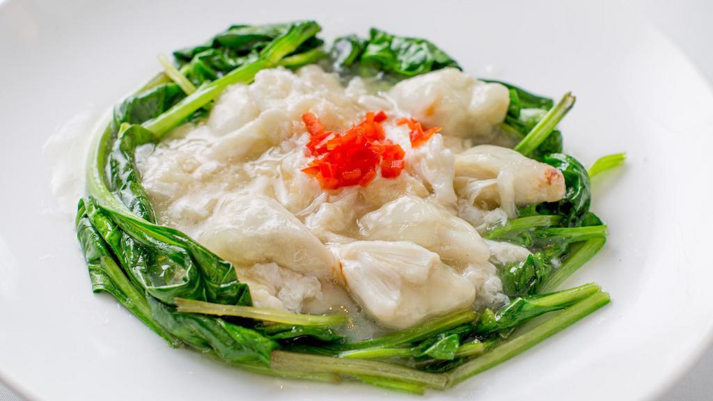 Crabmeat With Egg White · Lump crabmeat sauteed with egg white. Served on a bed of spinach.