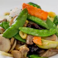 Buddha'S Delight · A mixture of water chestnuts, three types of mushrooms lily, bamboo shoots, snow peas, baby ...