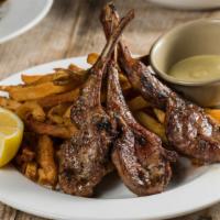 Lamb Chops · 3 juicy delectable pieces grilled to perfection. Served with a side of hand-cut fries.