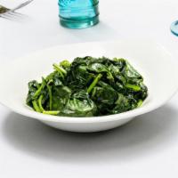 Sauteed Spinach · with garlic and evoo