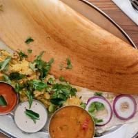 Mysore Masala Dosa · Served with coconut chutney and sambhar.