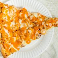Buffalo Chicken Pizza (8 Slices) · Chicken pieces sautéed in a combination of barbeque and hot sauces prepared on a round pizza...