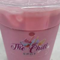 Kashmiri Chai Bubble Tea · Pink flavor chai.