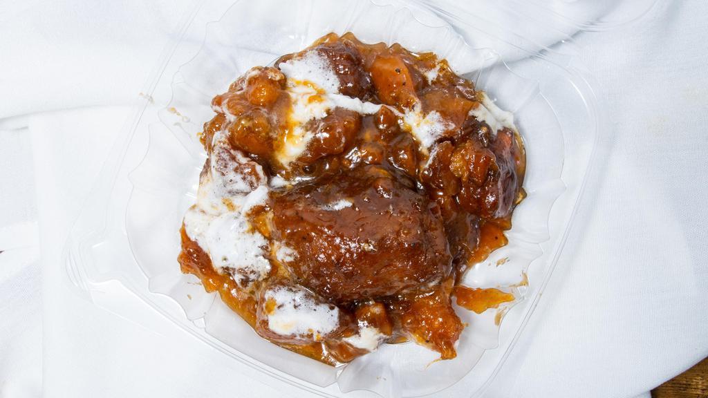 Candied Yams · Yams baked together with cinnamon, nutmeg and brown sugar.