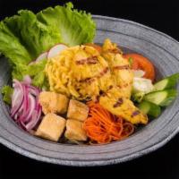 Grilled Chicken Salad · Grilled marinated chicken & mixed green vegetable with house special light lemon dressing.