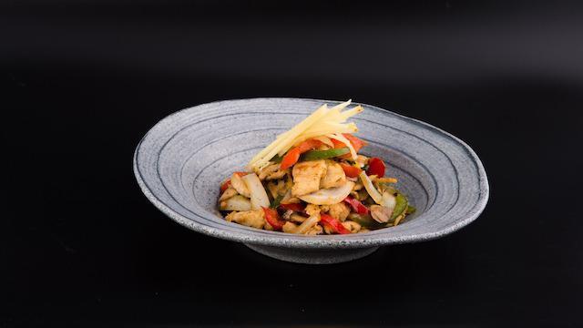 Ginger Joy · Sauteed with fresh ginger, mushrooms, scallions, onions & bell peppers.