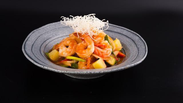 Sweet & Sour Thai Style · Sauteed with pineapple, tomatoes, onions, cucumbers, scallions & bell peppers in the bipolar sweet & sour sauce.