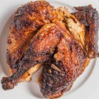 1/2 Rotisserie Chicken · Most popular. Medio pollito. Rotisserie chicken marinated in Brasas Peru house special sauce.