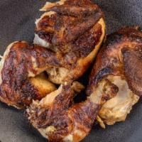 1/4 Rotisserie Chicken · Cuarto de pollo. Rotisserie chicken marinated in Brasas Peru house special sauce.