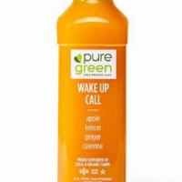 Wake Up Call, Cold Pressed Juice (Immune Booster) · Apple, lemon, ginger and cayenne.
 

 The Wake Up Call cold pressed juice is sweet the apple...