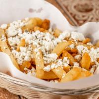 Zorba Fries · Served with feta cheese and oregano.