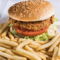 Spicy Chicken Sandwich Combos · With French fries and soda.