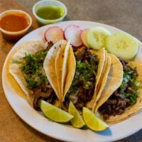Tacos Steak / Bistek · Add cheese for an additional charge.