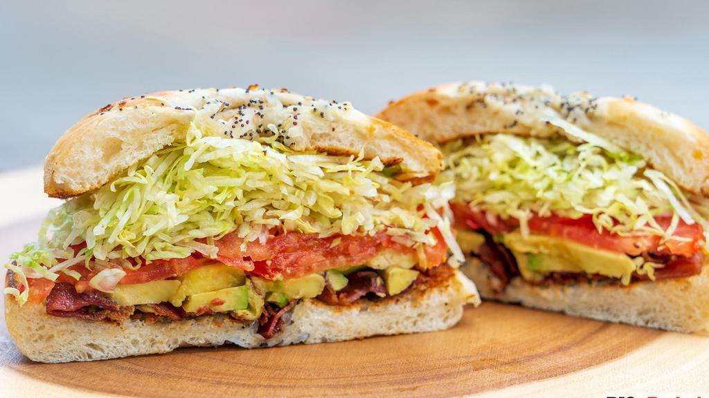 B.A.L.T. · Bacon, avocado, lettuce, tomato (mayo optional) on bagel or roll