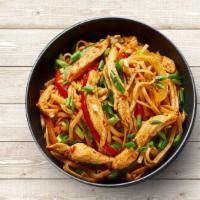 Chicken Martial Noodles · Noodles stir-fried with fresh chicken, fresh seasoned mixed vegetables, and Indo-Chinese sau...