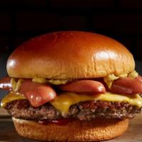 Nathan’S Signature Burger · A 4 oz fresh Angus beef patty, Nathan's hot dog, mustard, and American cheese.