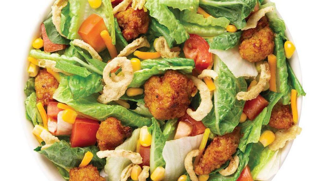 Smoky Bbq Chicken Salad · This Chef-inspired Signature starts with a recommended base of Romaine/Iceberg Blend. It is served with Smoky BBQ Chicken, Diced Tomatoes, Sweet Corn, Cheddar Cheese and Onion Crisps. We recommend our Ranch dressing.