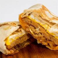 All In Breakfast Wrap · Fresh egg, hashbrown, and cheddar cheese served in your choice of white or whole wheat wrap.