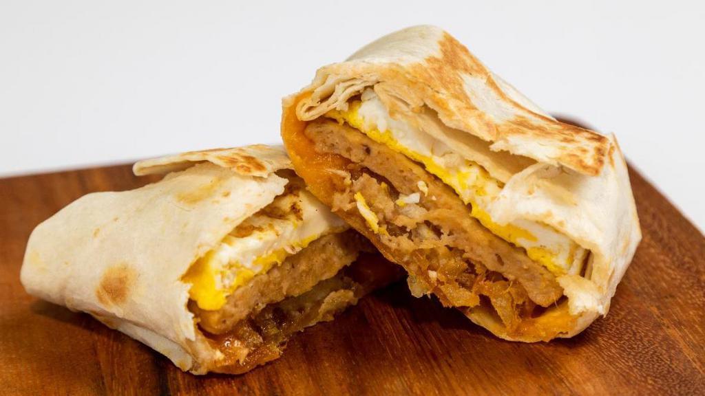 All In Breakfast Wrap · Fresh egg, hashbrown, and cheddar cheese served in your choice of white or whole wheat wrap.