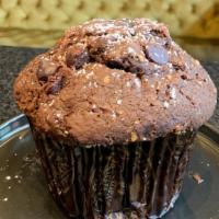Dark Chocolate Muffin · Dark chocolate, chocolate chip muffin.