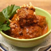 Meatballs In Tempranillo Sauce · Ground beef, pine nuts, raisins, and fresh parsley.