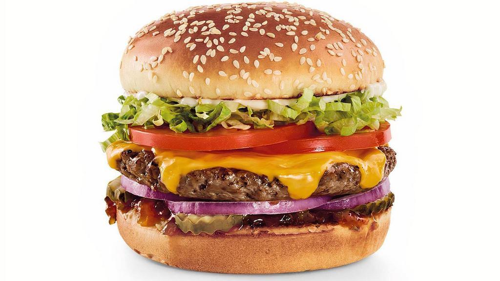 The Impossible™ Cheeseburger · A delicious, fire-grilled patty made from plants. . Red’s pickle relish, red onions, pickles, lettuce, tomatoes, mayo and your choice of cheese.. Learn more at RedRobin.com/Impossible
