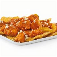 Red'S Bold Boneless Wings · All-white meat boneless wings with your choice of sauce, served on a bed of Yukon kettle chi...