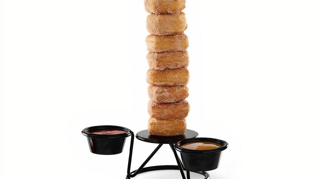  Cinnamon Sugar Towering Doh! Rings® · Eight cinnamon and sugar croissant donut rings served with caramel and fudge.