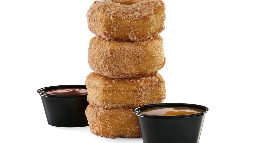 Cinnamon Sugar Doh! Ring Shorty® · Four cinnamon and sugar croissant donut rings served with caramel and fudge..