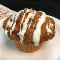 Coffee Cake Muffin - Large · Light, airy with a hint of cinnamon. Drizzled with warm vanilla icing !
Straight from our ov...