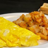 Bacon & Cheese Omelette Platter · Served with home-fries and buttered white toast.