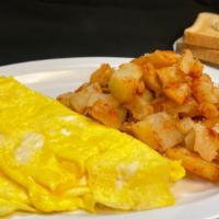 Ham & Cheese Omelette Platter · Served with home-fries and buttered white toast.
