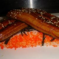 Unagi Don · Eel on bed of sushi rice. Served with miso soup.