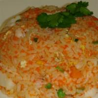 Seafood Fried Rice · Shrimp, scallop, crab meat, vegetable and caviar.