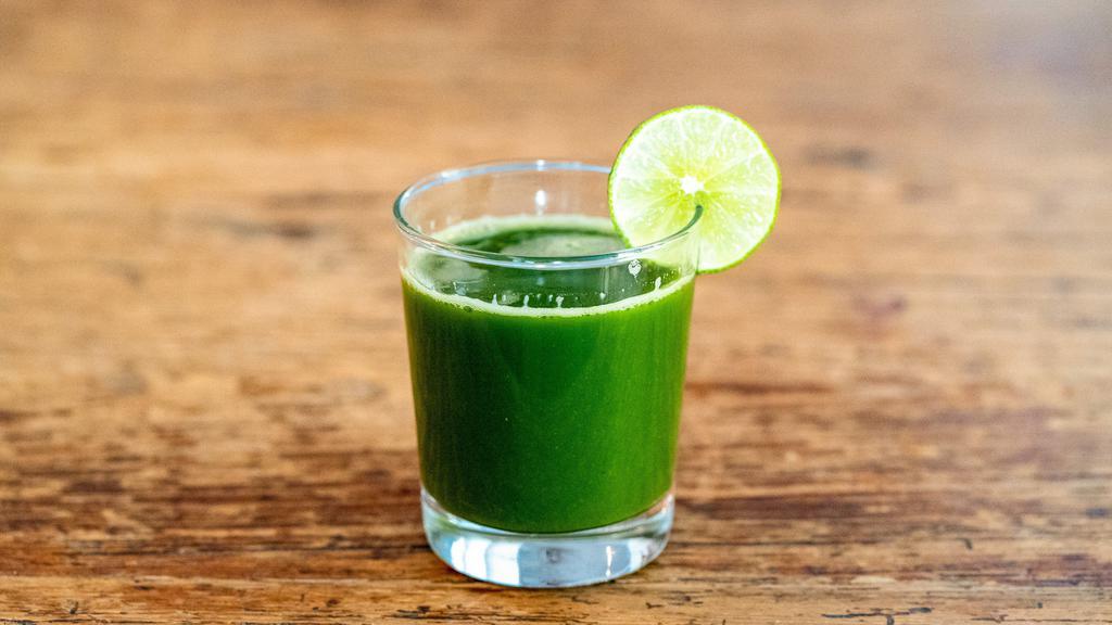 Fresh Pressed Green Juice · Comes with choice of green apple, cucumber, celery, baby spinach, pineapple, and ginger.
